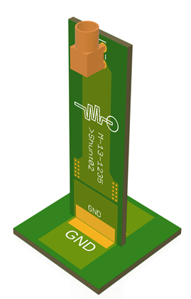 3D Drawing of a M-Shunt on a PCB